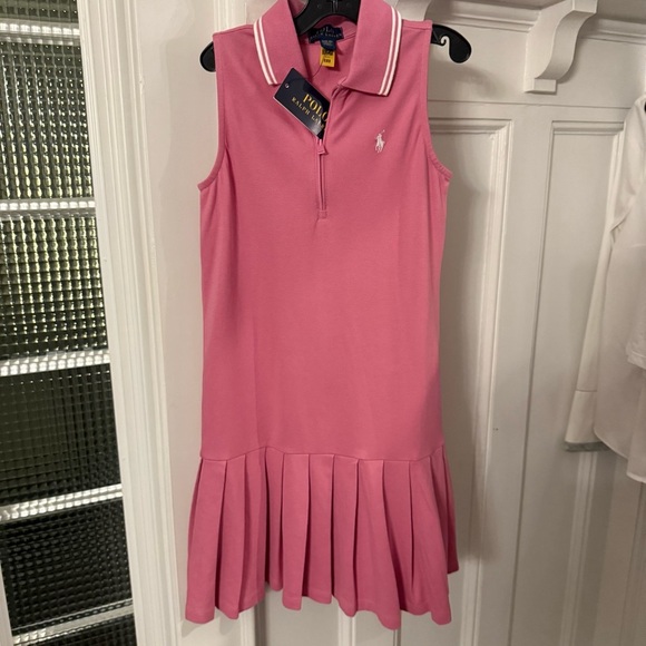 Polo Ralph Lauren Girls Pink Dress Pleated Skirt Zip Top Sz M (8-10) NWT - Picture 3 of 13